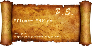 Pfluger Sára névjegykártya