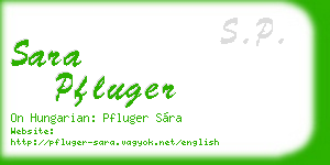 sara pfluger business card